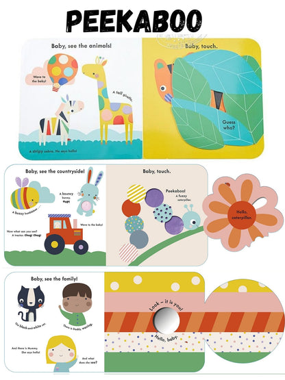 Baby - Touch Animals Playbook Tummy time baby book Board Book