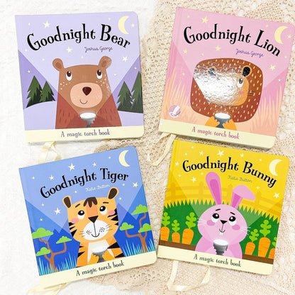 Book - Goodnight Bear Lion Tiger Bunny Torchlight Story Book