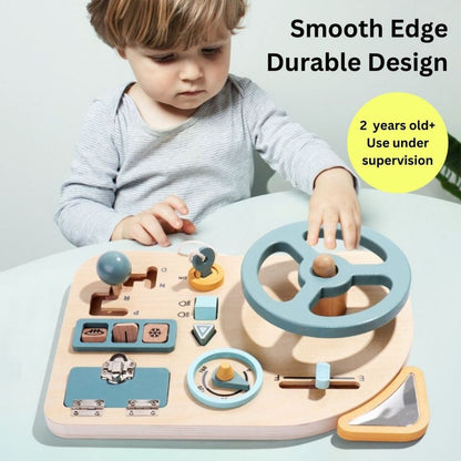 Toy -Wooden Pretend Play / Montessori Toy / Fruit Food Cutting Toy Busy Board Cleaning Set