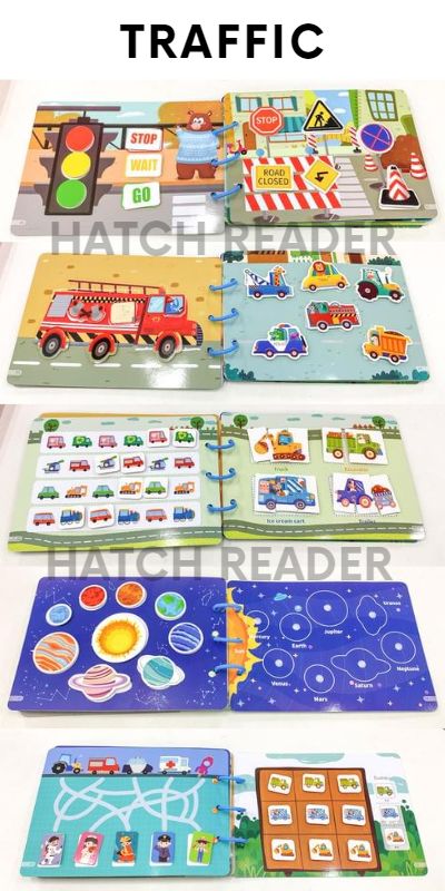 Activity - Early Learning Busy Books Quiet Book  4 Themes Farm Traffic Life Skill Dinosaurs